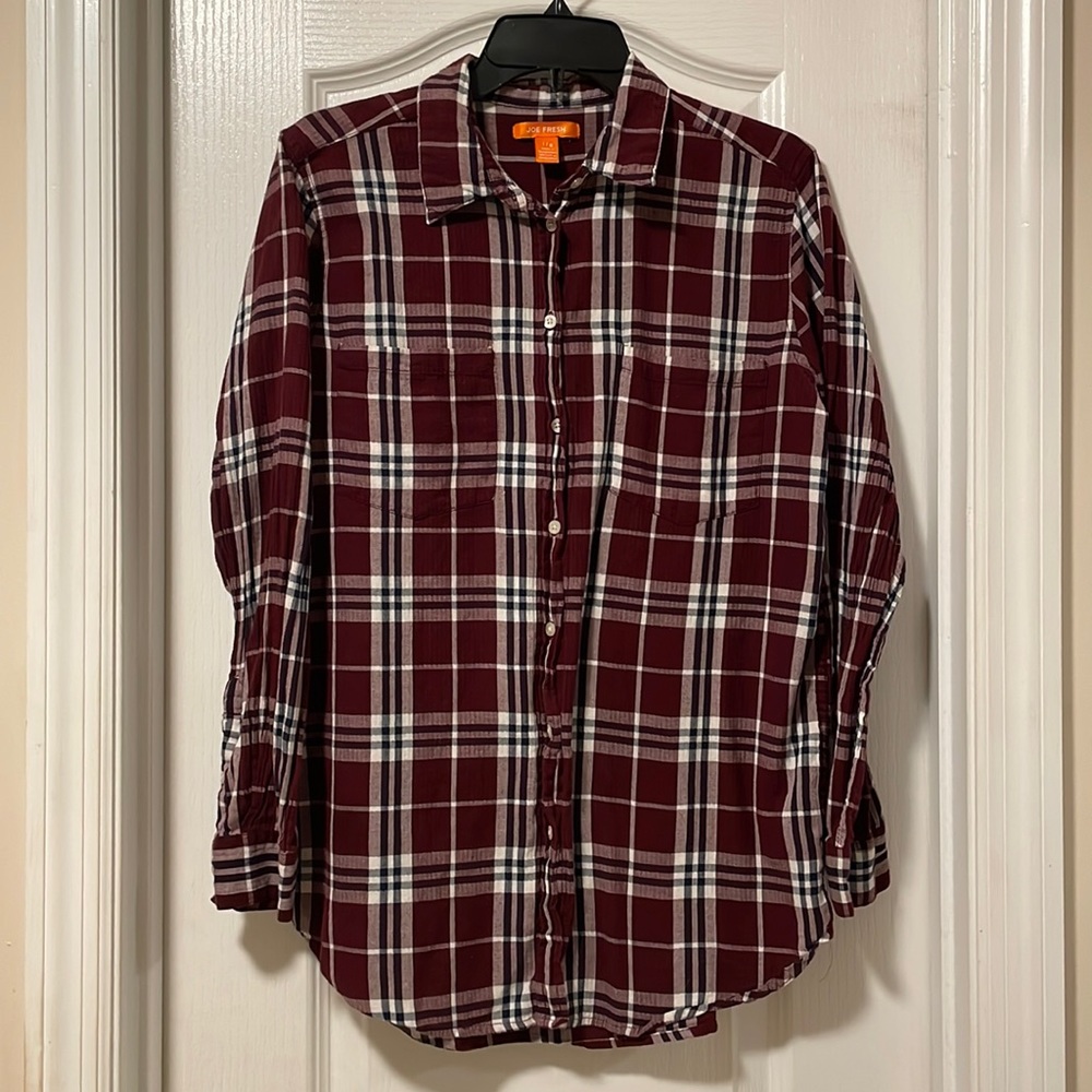 Burgundy flannel shirt